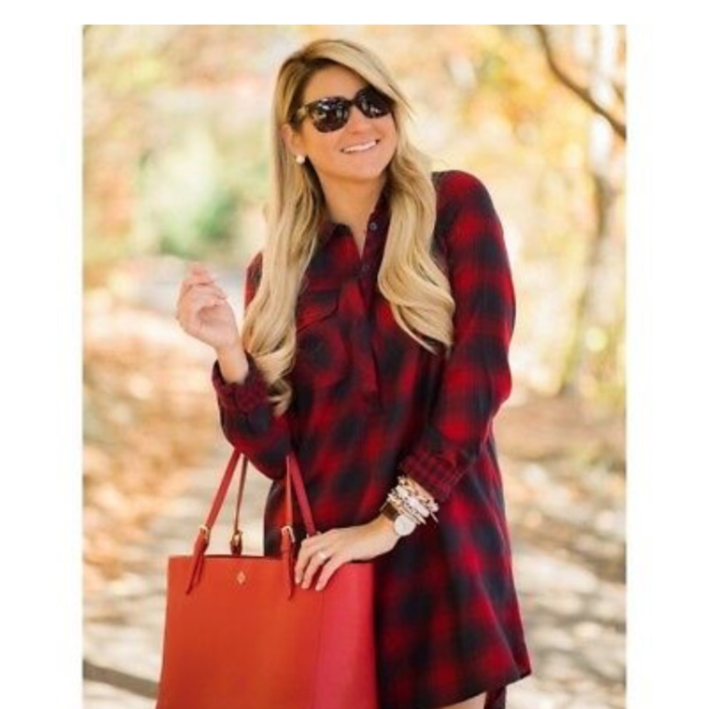 J.Crew Factory Plaid Flannel Dress